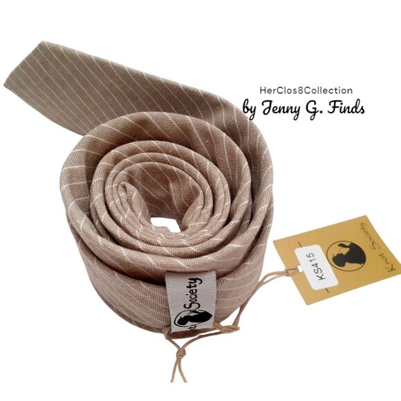 Knot Society Other - Knot Society 100% Cotton Portland Brown Tan Neutrals Classic Mens Tie NWT